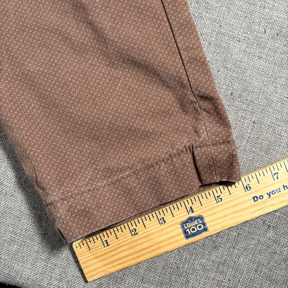 Banana Republic Mason Chino Mens 36x32 Brown Geometric Pattern Stretch Pants